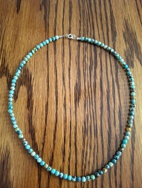 Necklace Hubei Turquoise Natural Beads 16" long 4mm